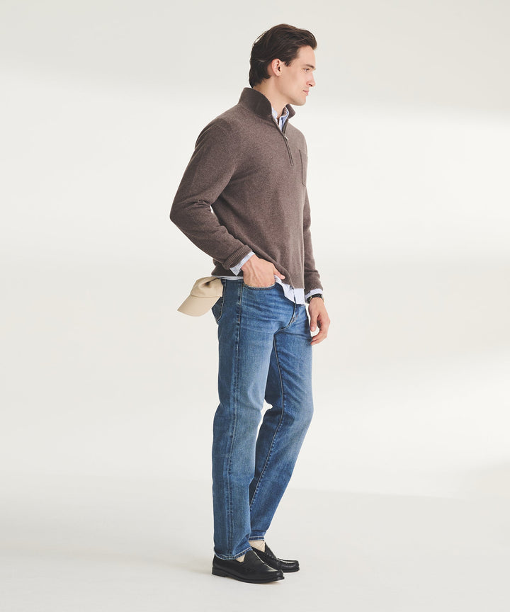 Signature Cashmere Quarter Zip Polo