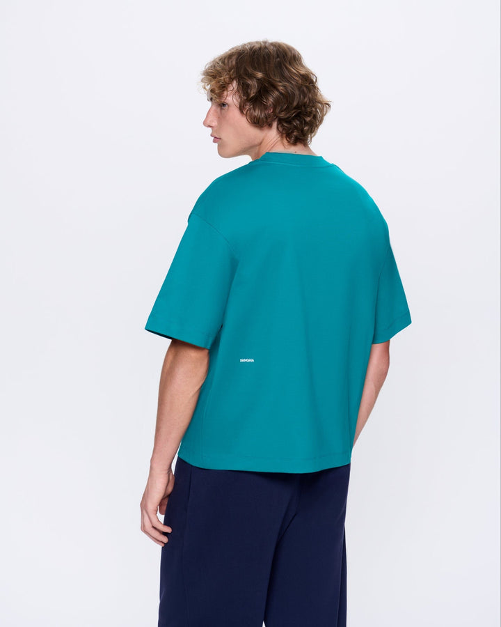 Mens Interlock Oversized T-Shirt—Malachite Green