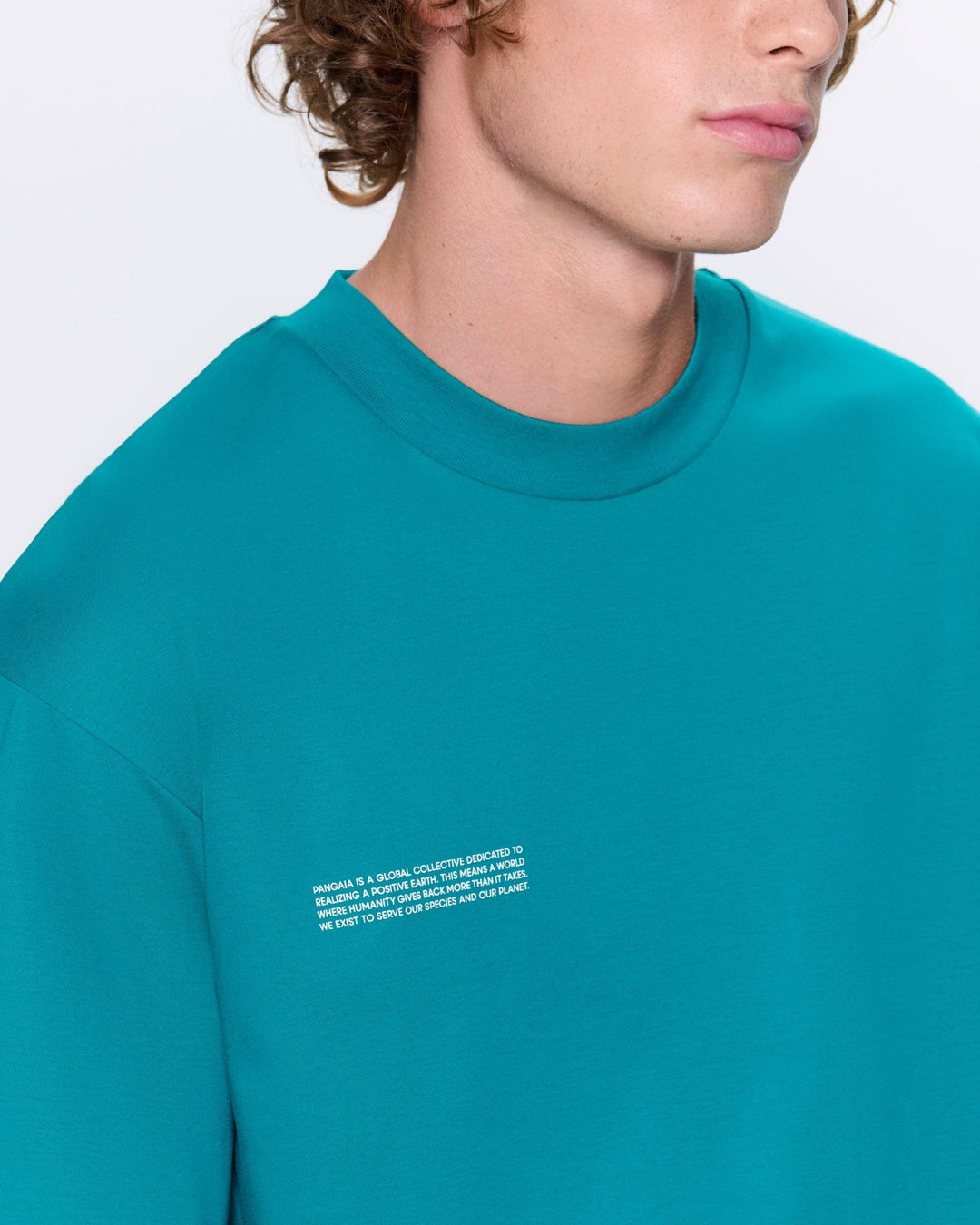 Mens Interlock Oversized T-Shirt—Malachite Green