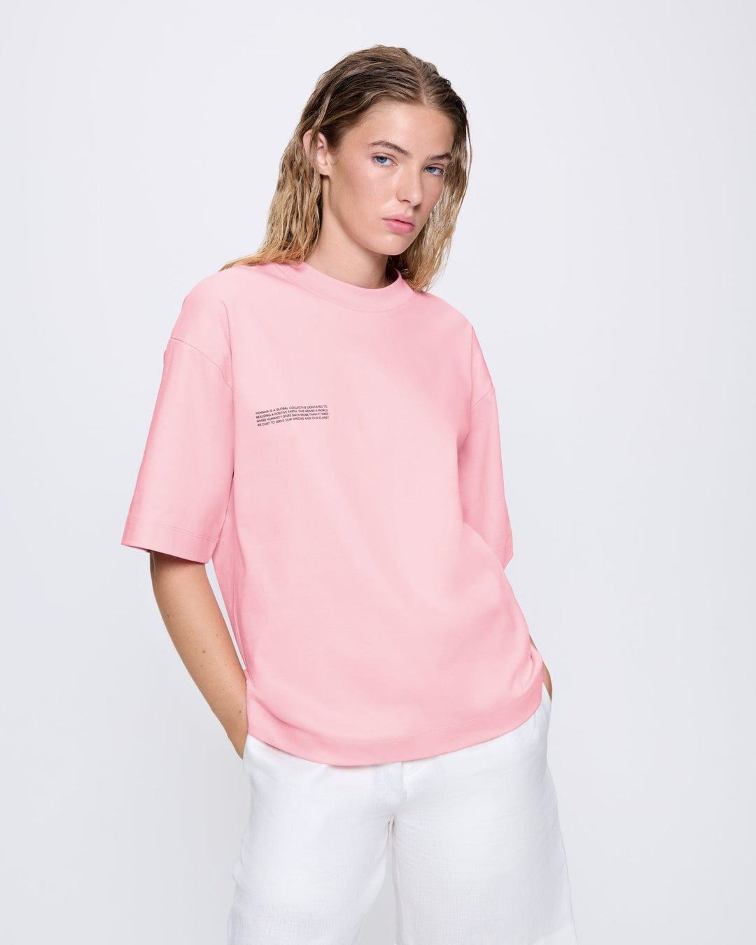 Womens Interlock Oversized T-Shirt—Sakura Pink