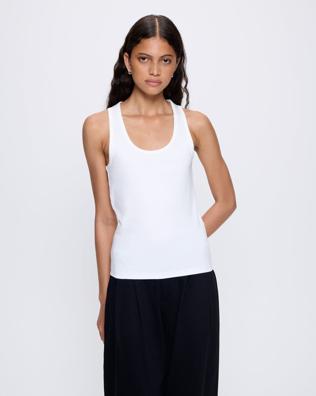 Womens Interlock Tank Top—Off-White