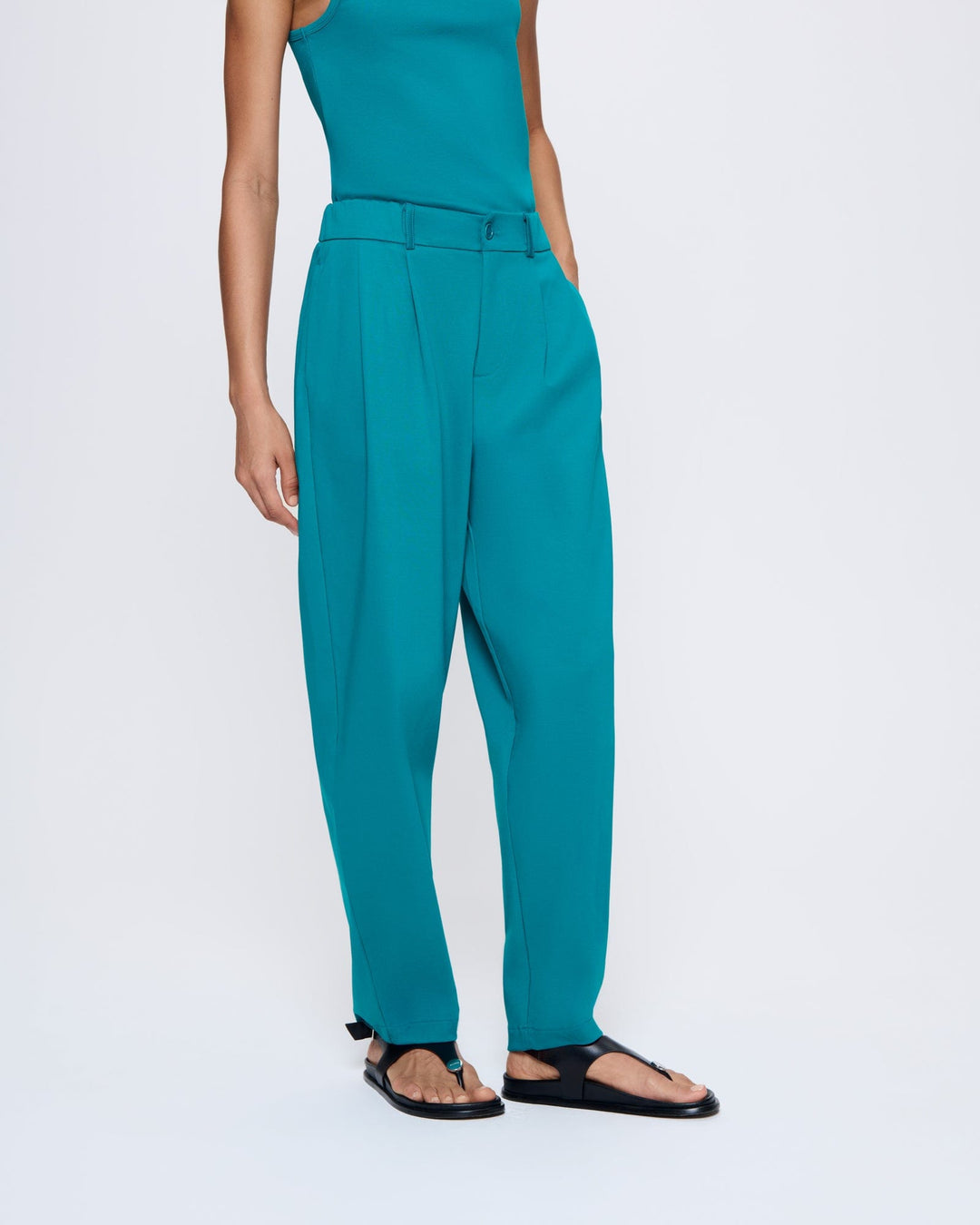 Womens  Interlock Trousers—Malachite Green
