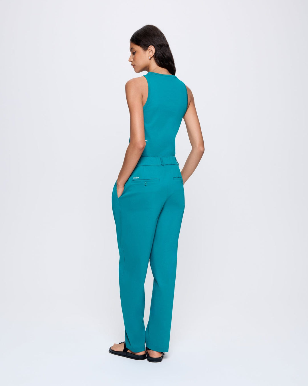 Womens  Interlock Trousers—Malachite Green