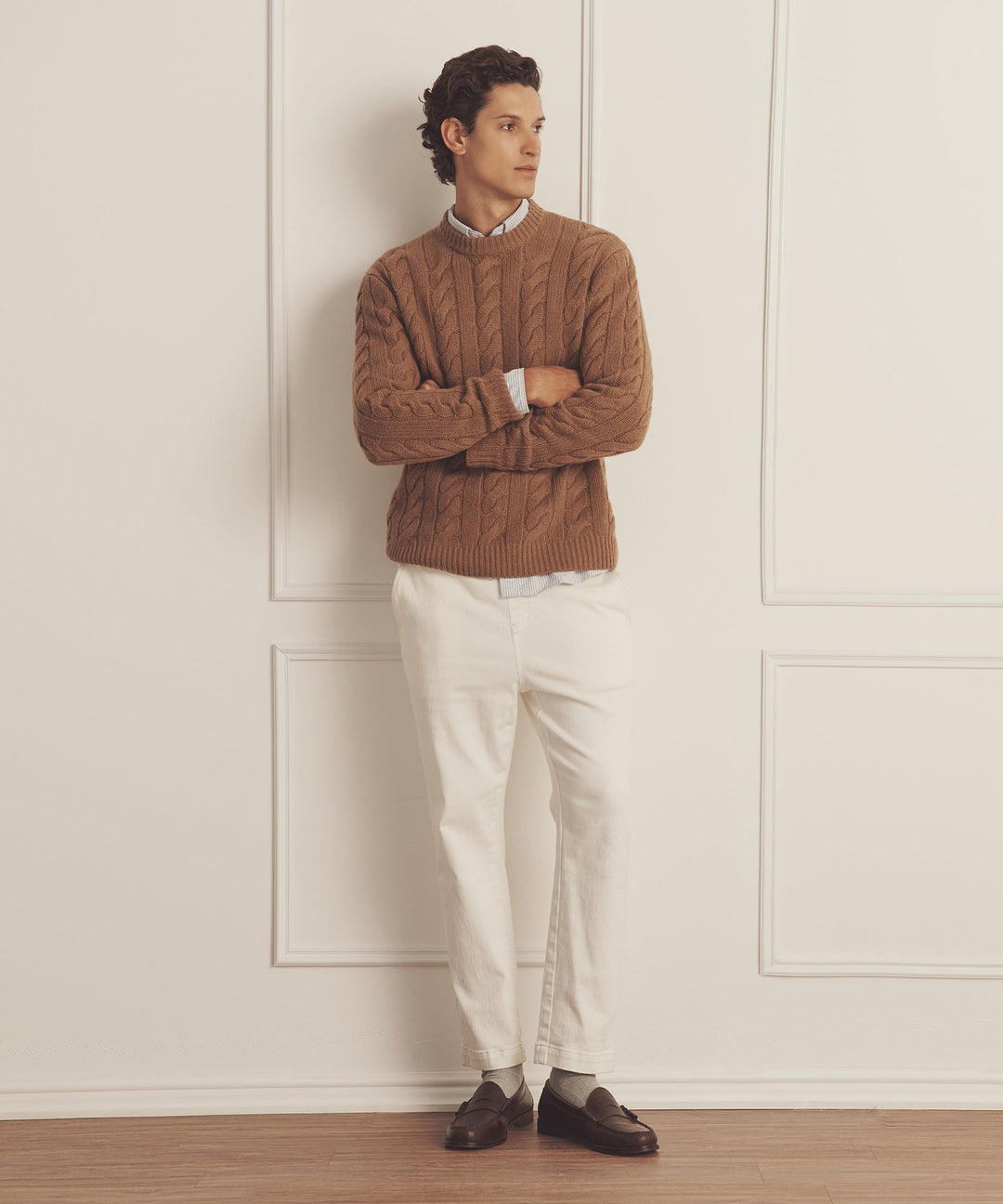 Super Luxe Cashmere Cable Crewneck