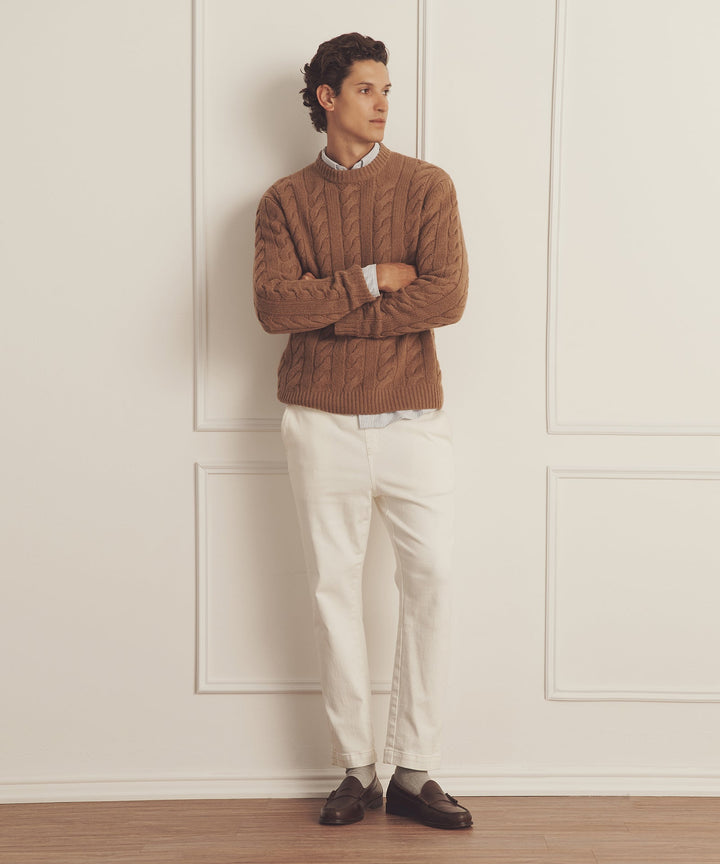 Super Luxe Cashmere Cable Crewneck