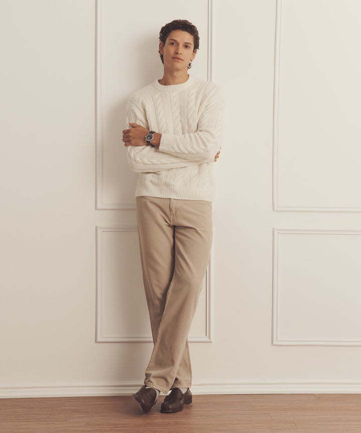 Super Luxe Cashmere Cable Crewneck