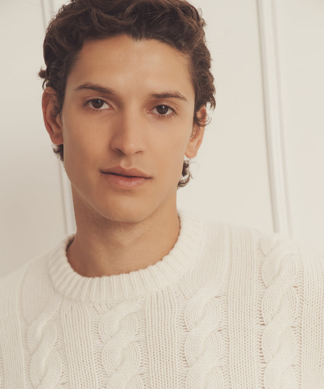 Super Luxe Cashmere Cable Crewneck