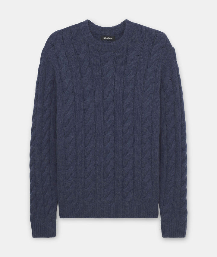 Super Luxe Cashmere Cable Crewneck