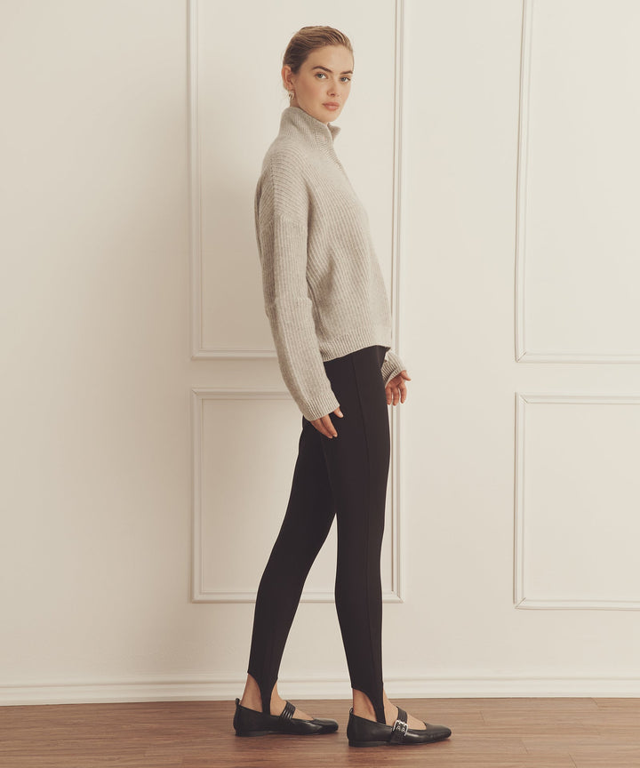 Super Luxe Cashmere Color Plaited High Neck Henley