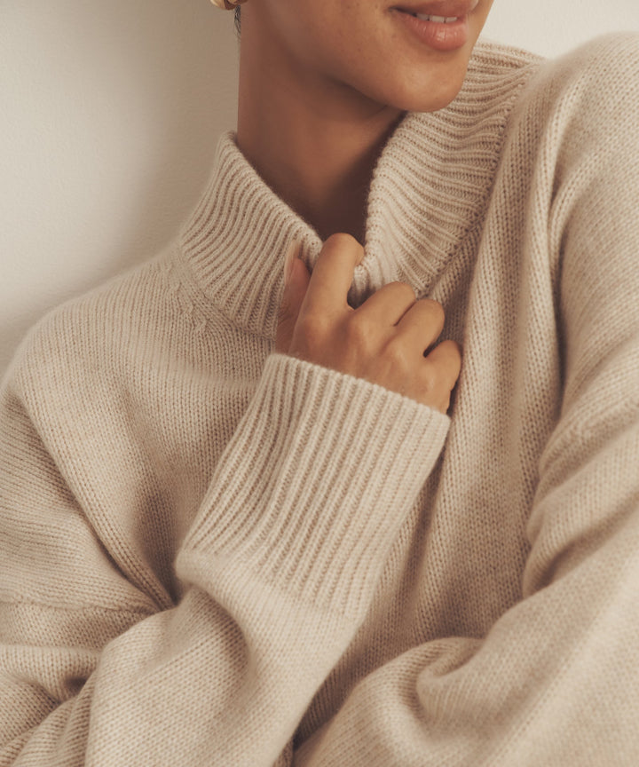 Super Luxe Cashmere Mockneck Sweater