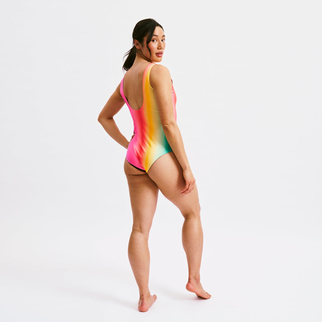 Swim Reversible One-Piece - Melting Rainbow