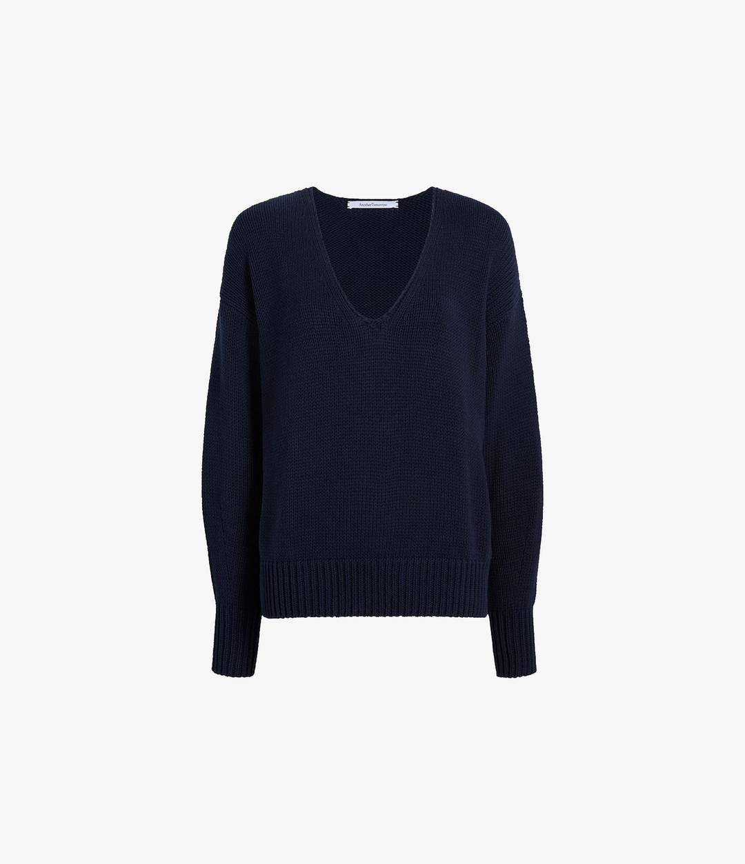 Draped Knit V-Neck Sweater