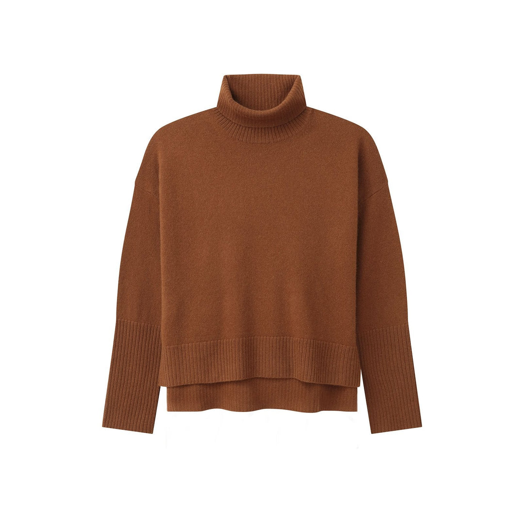 Cashmere High-Low Turtleneck