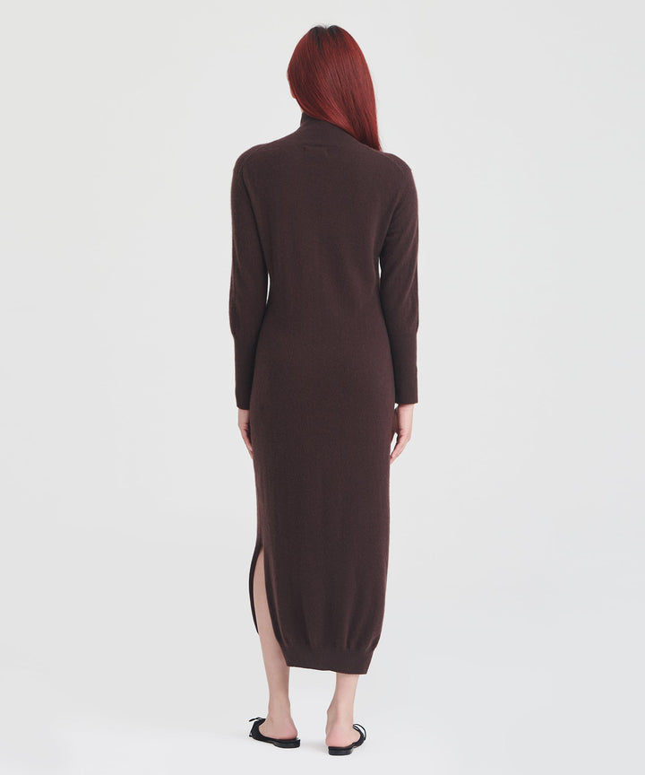 Signature Cashmere Turtleneck Dress with Slits