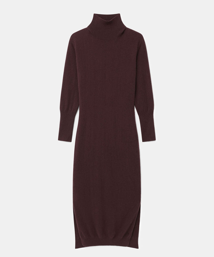 Signature Cashmere Turtleneck Dress with Slits