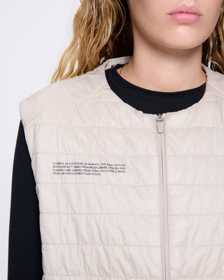 Womens Flower-Warmth Lite Gilet—Wheat Beige