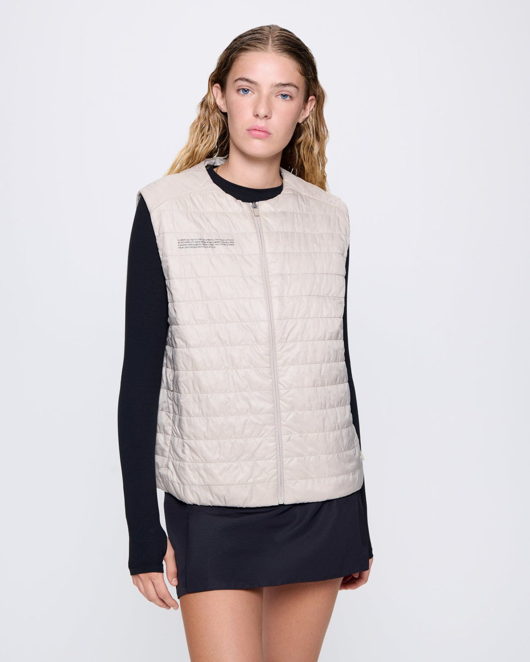 Womens Flower-Warmth Lite Gilet—Wheat Beige