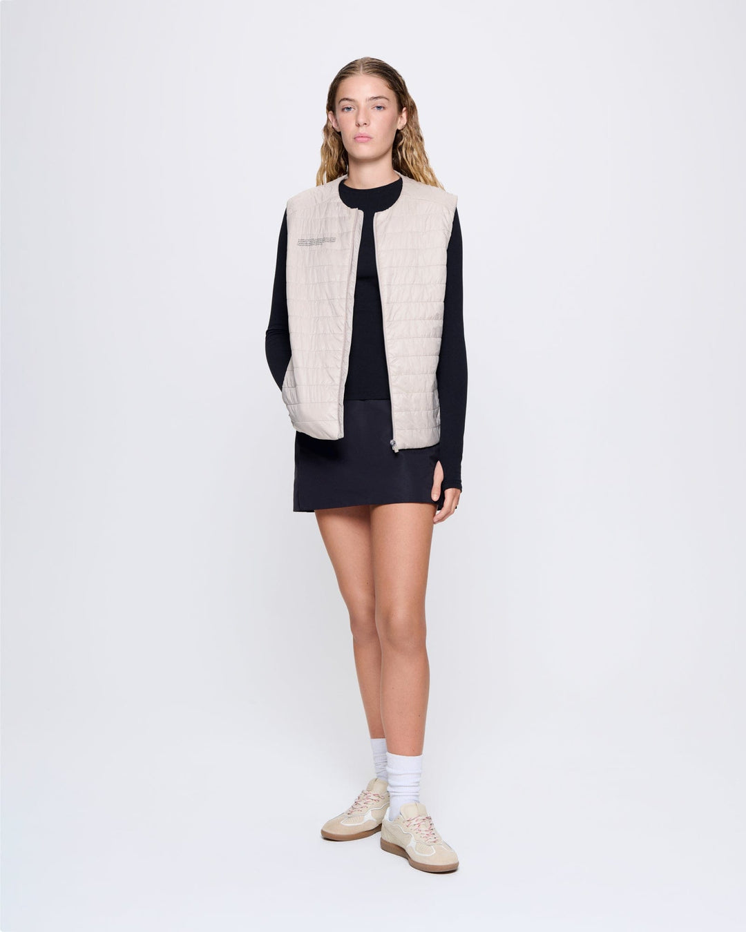 Womens Flower-Warmth Lite Gilet—Wheat Beige