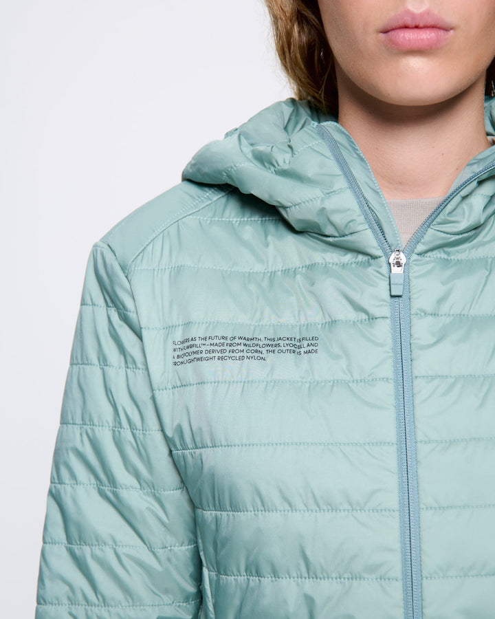 Womens Flower-Warmth Lite Jacket—Sage Green