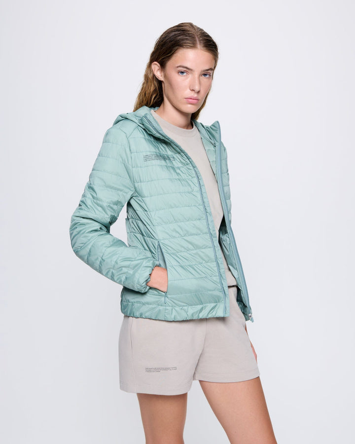 Womens Flower-Warmth Lite Jacket—Sage Green