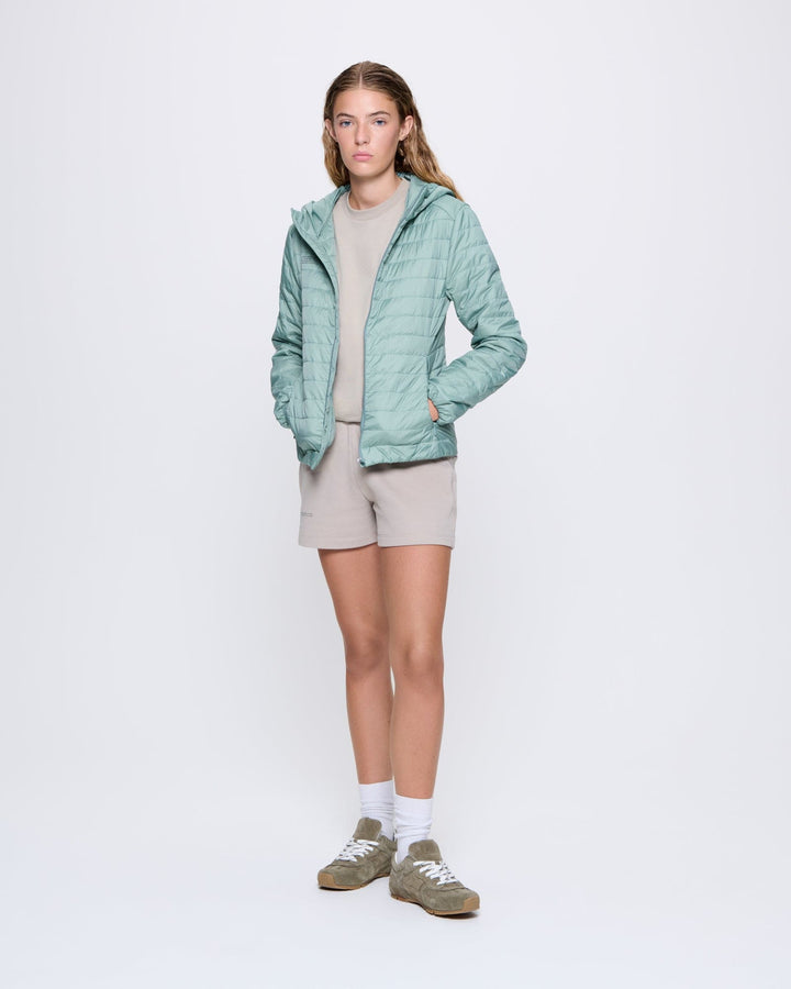 Womens Flower-Warmth Lite Jacket—Sage Green
