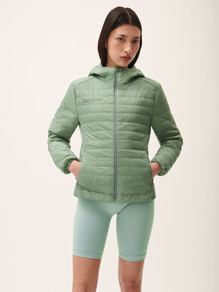 Womens Flower-Warmth Lite Jacket—Sage Green