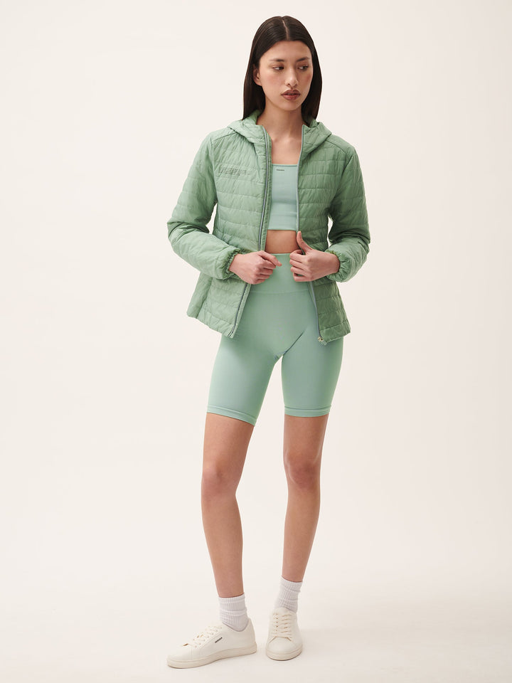 Womens Flower-Warmth Lite Jacket—Sage Green