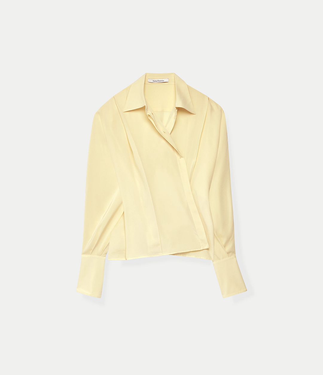 Silk Pleated Wrap Shirt