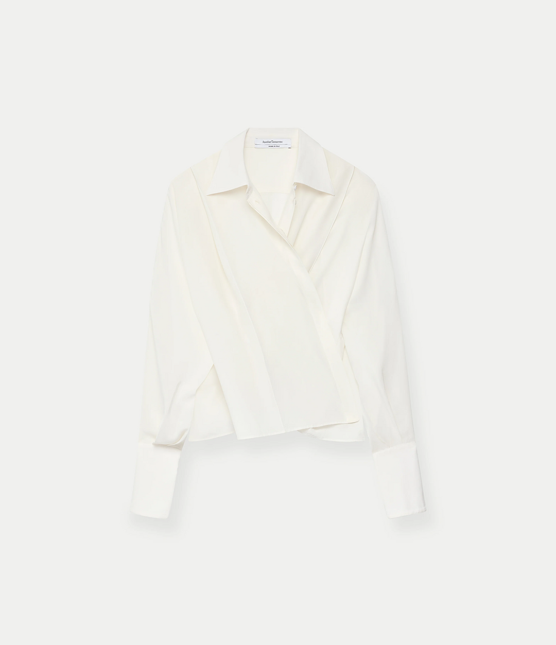 Silk Pleated Wrap Shirt