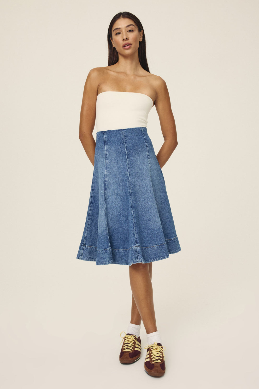 LOS - DENIM MIDI SKIRT | EVERAFTER