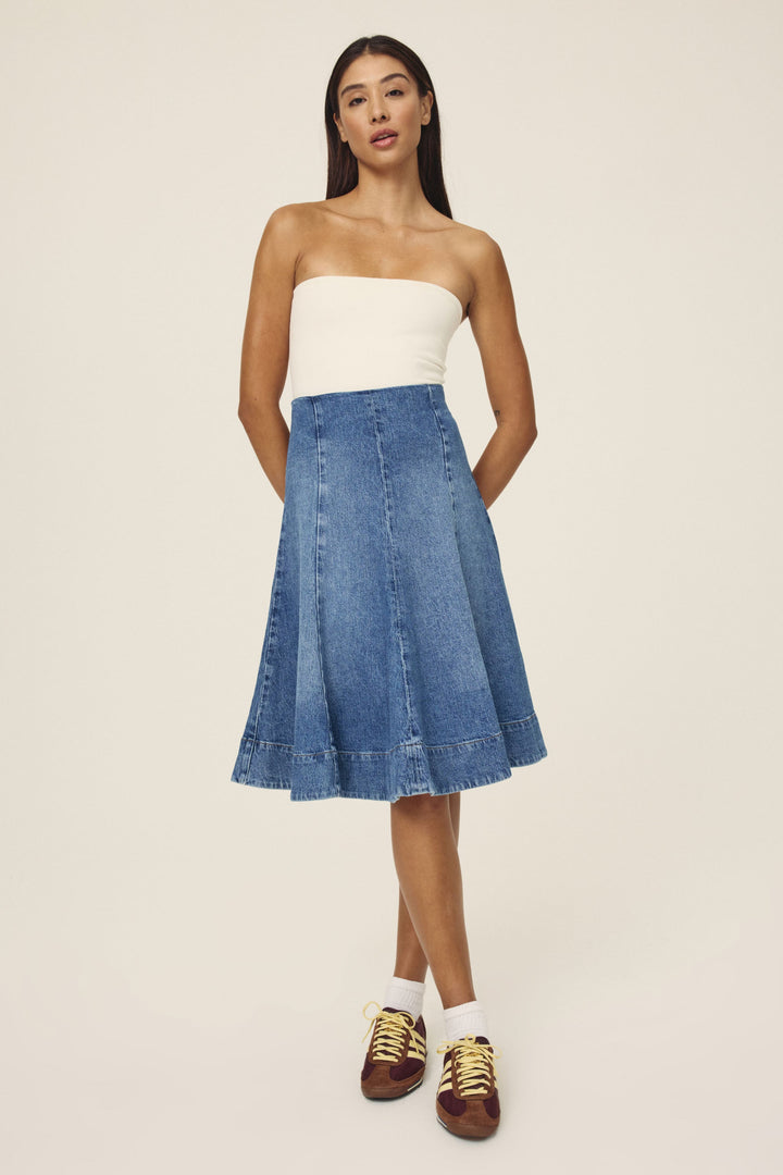 LOS - DENIM MIDI SKIRT | EVERAFTER