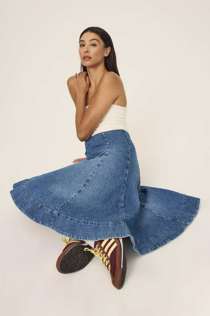 LOS - DENIM MIDI SKIRT | EVERAFTER