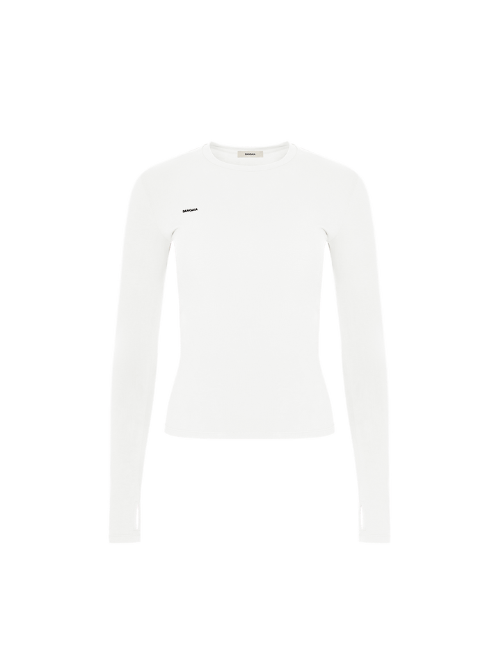 Womens 365 Cotton-Stretch Long-Sleeved Top—Off-White