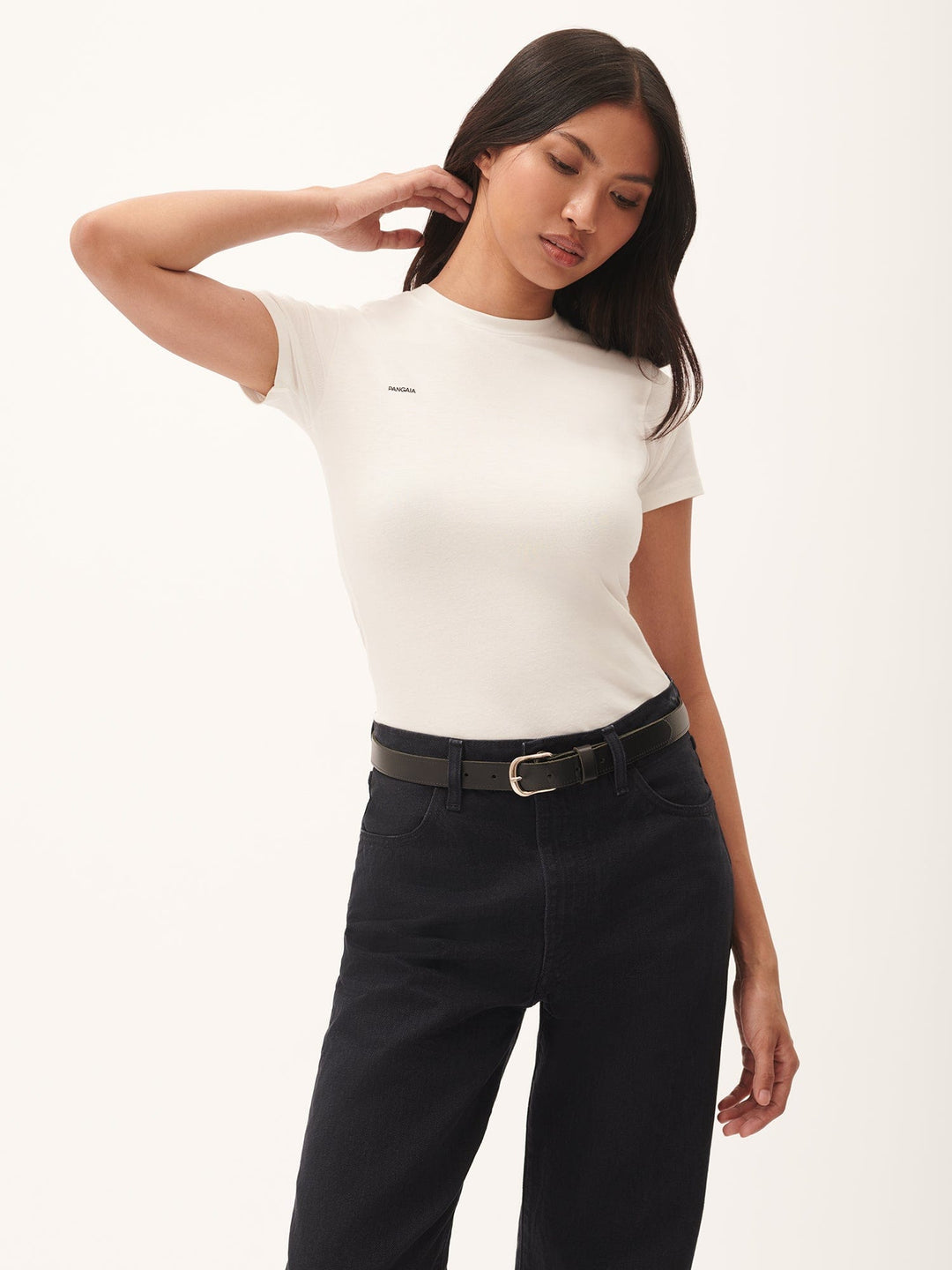 Womens 365 Cotton-Stretch T-shirt—Off-White