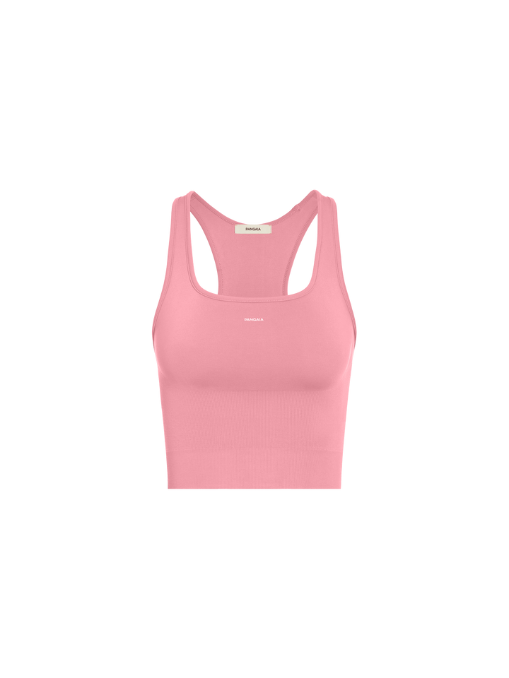 Womens 99% Bio-Based Compressive Ribbed Tank Top—Dewy Rose