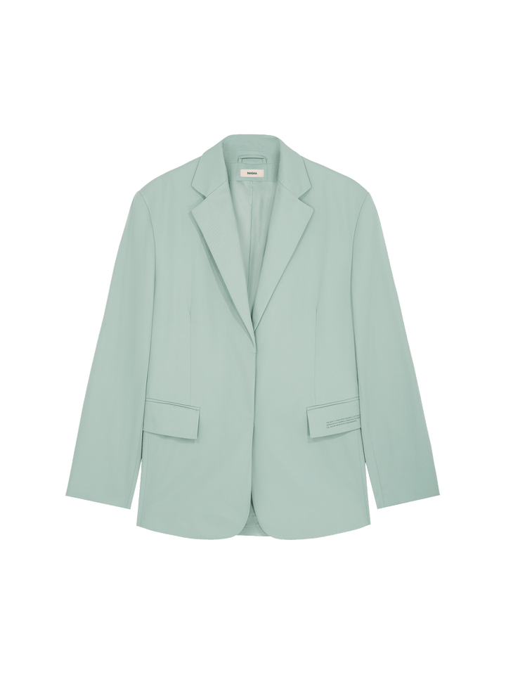 Women's Organic Cotton Oversized Tailored Blazer—Eucalyptus Blue