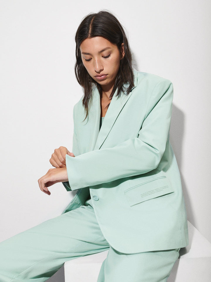 Women's Organic Cotton Oversized Tailored Blazer—Eucalyptus Blue