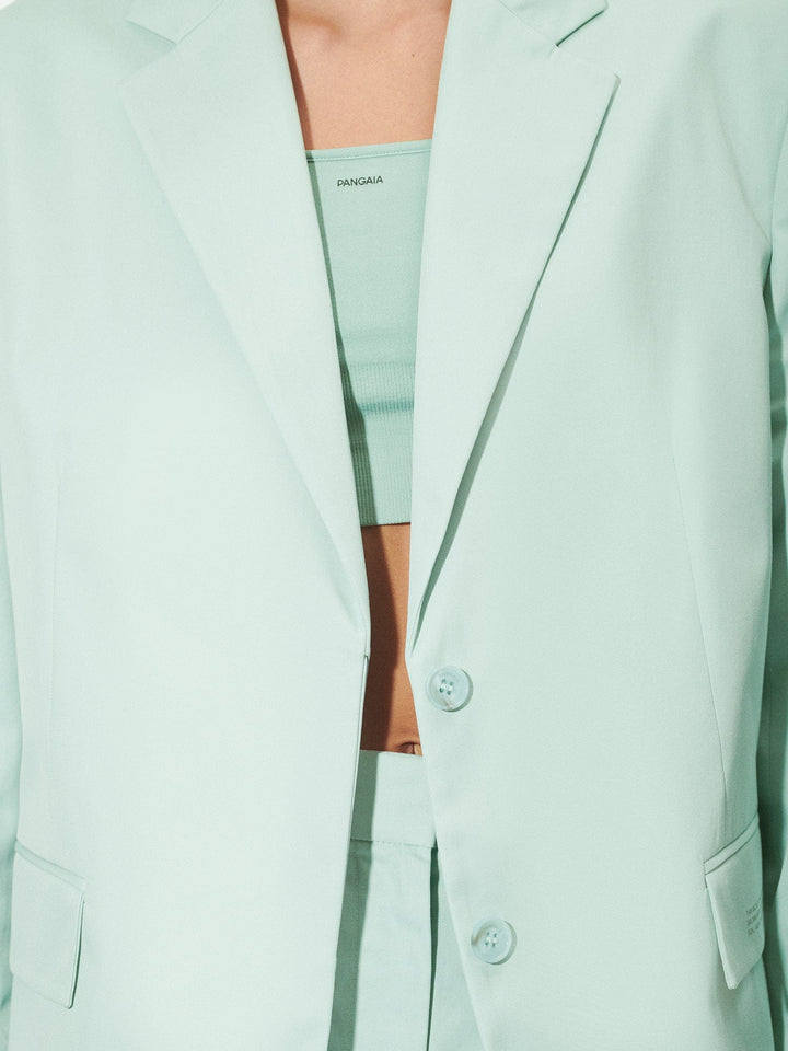 Women's Organic Cotton Oversized Tailored Blazer—Eucalyptus Blue