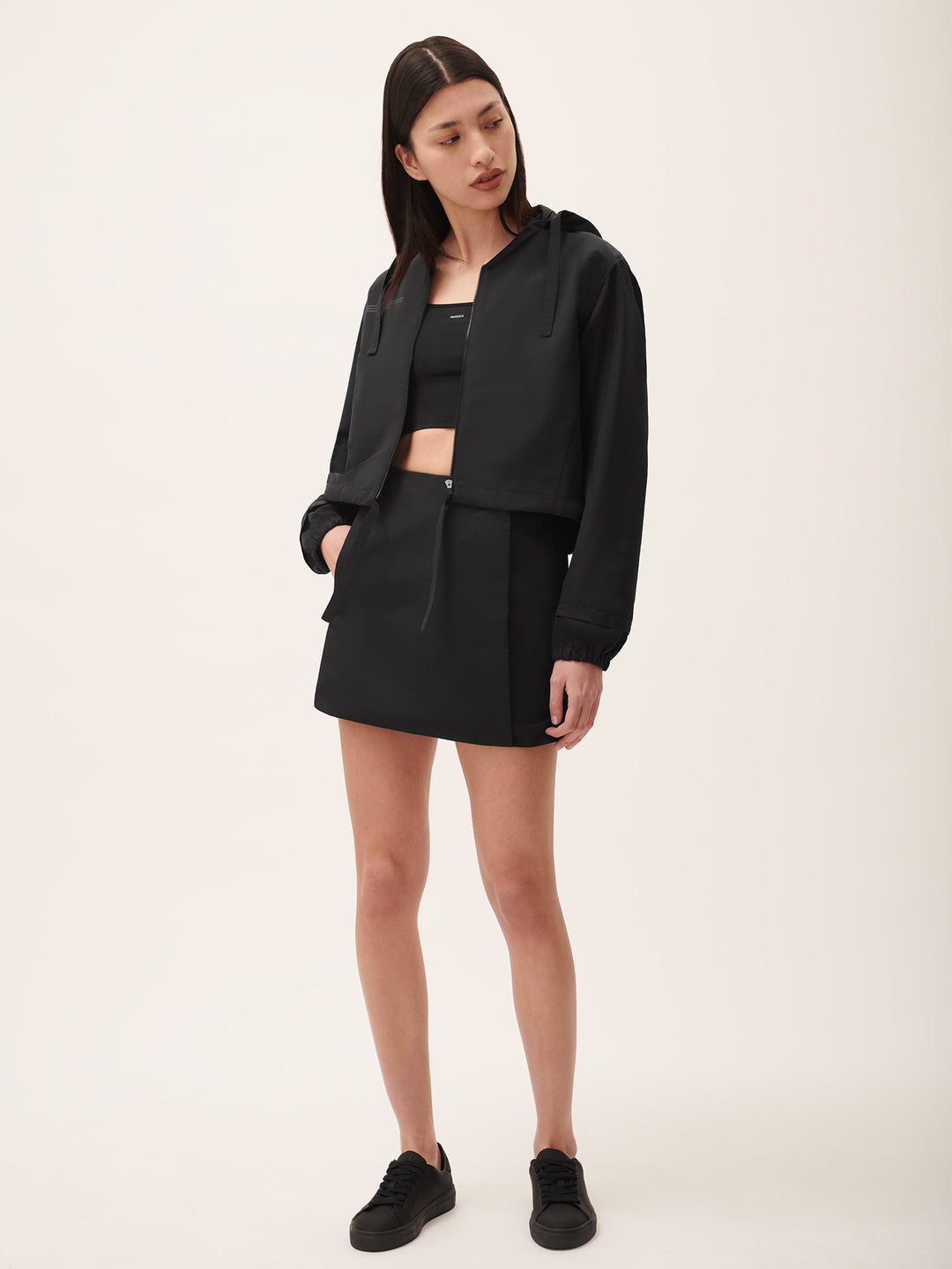 Women’s (gaia)PLNT Nylon Cropped Jacket—Black
