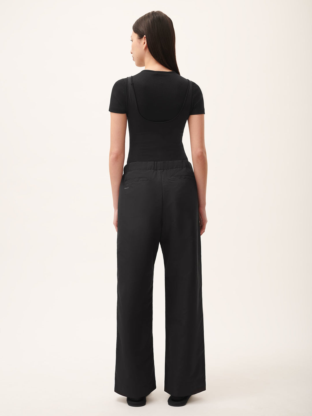 Women's (gaia)PLNT Nylon Straight Leg Track Pants—Black
