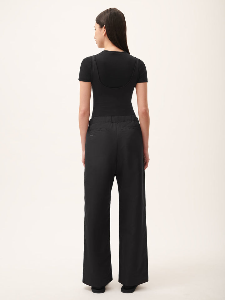 Women's (gaia)PLNT Nylon Straight Leg Track Pants—Black