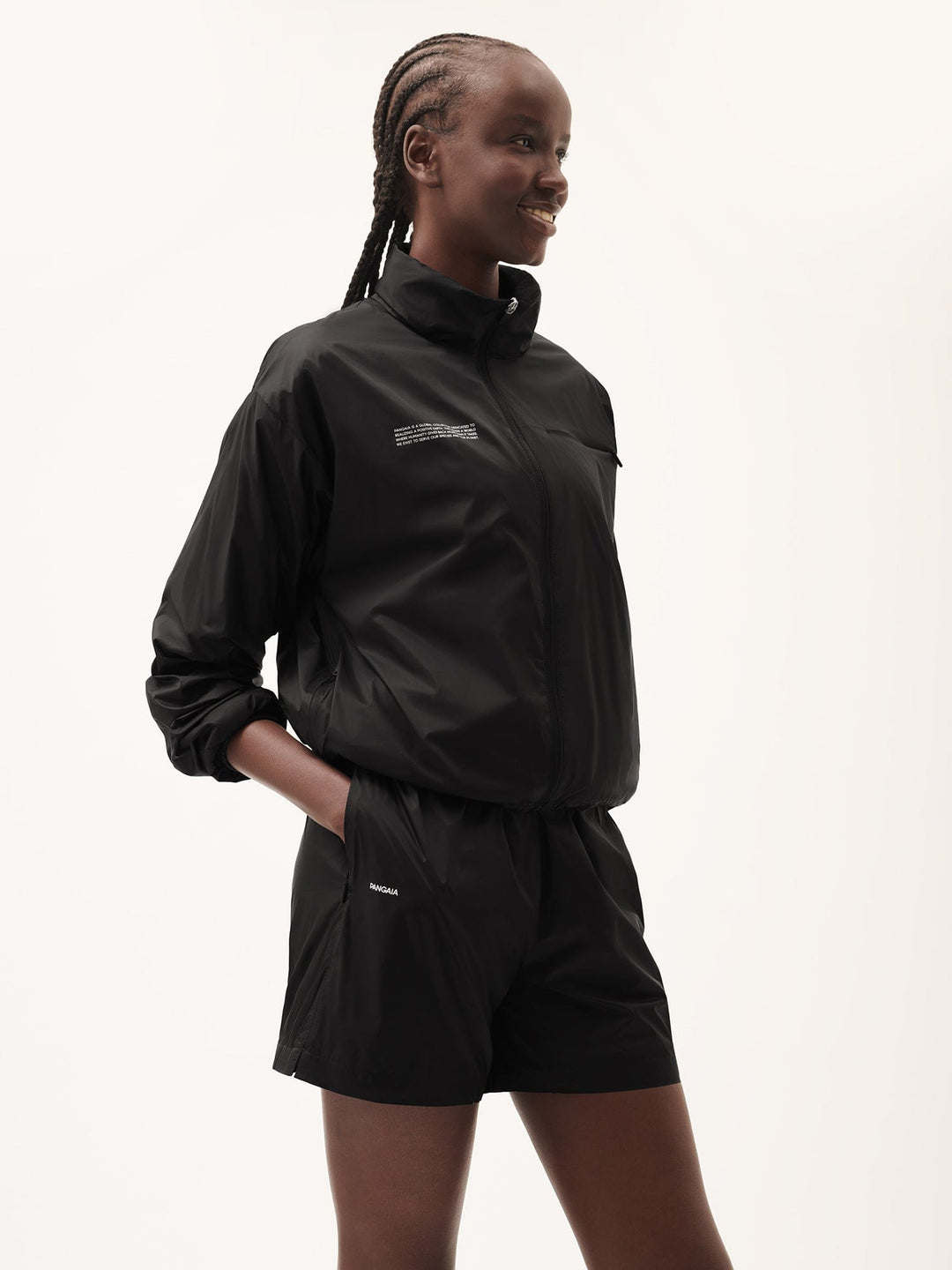 Womens DNA Recycled Nylon Packable Jacket—black