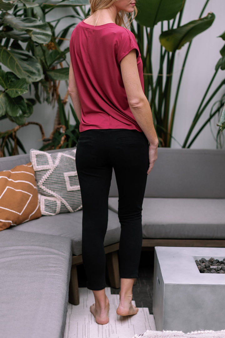 Abby Mid-Waist Cropped Bamboo & Organic Cotton Pencil Pant
