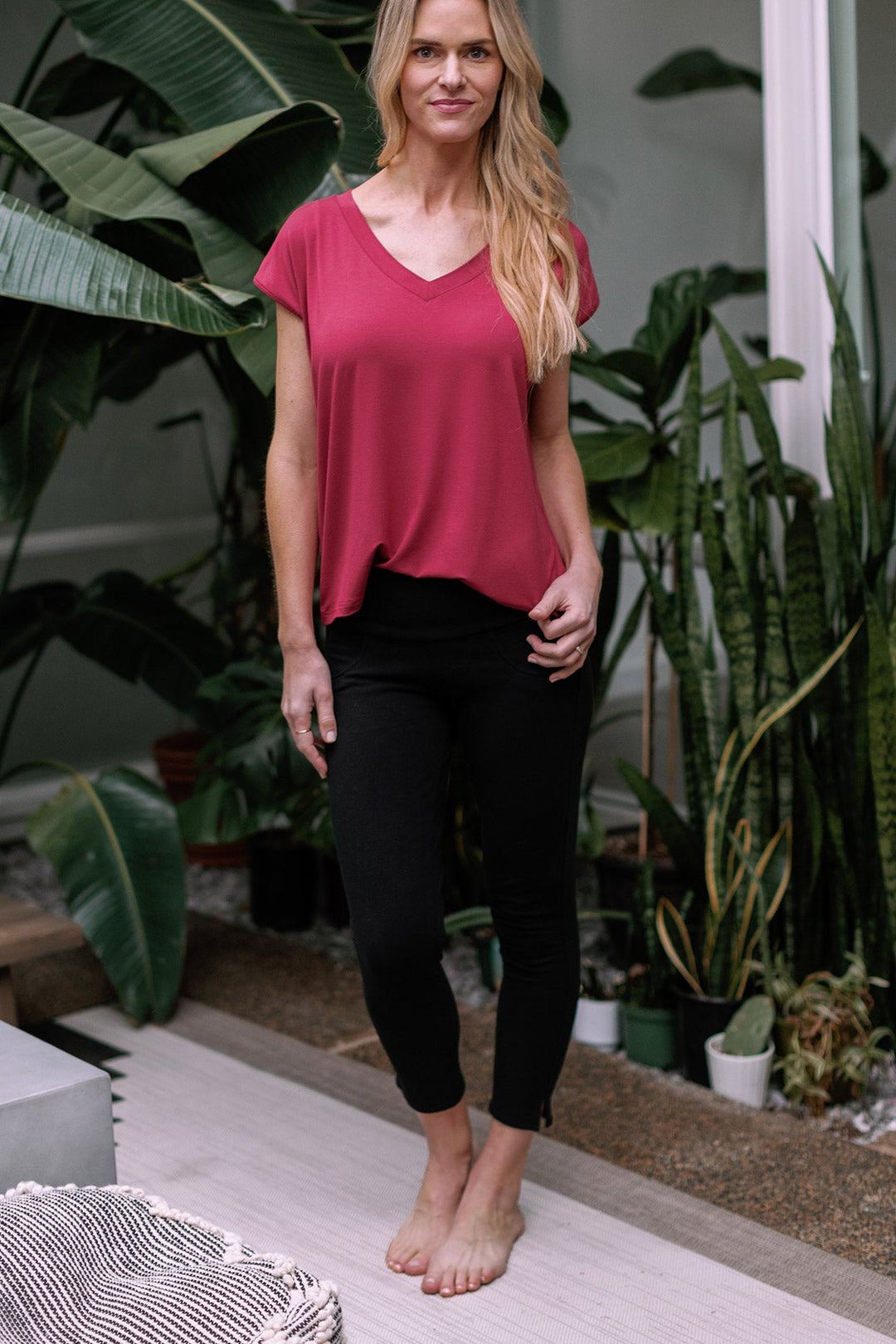 Abby Mid-Waist Cropped Bamboo & Organic Cotton Pencil Pant