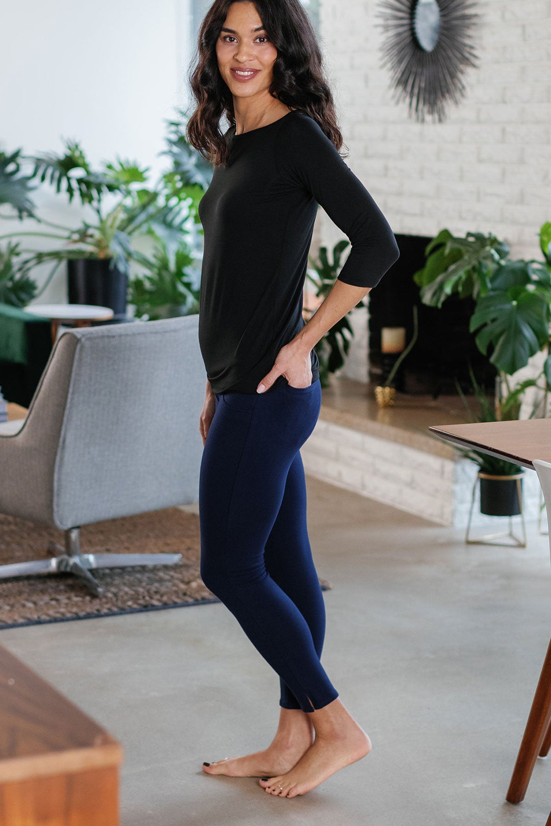Abby Mid-Waist Cropped Bamboo & Organic Cotton Pencil Pant