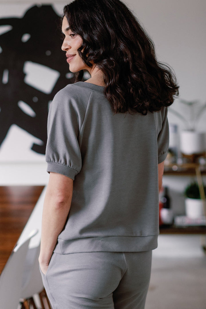 Berkeley Puff Short Sleeve Bamboo & Organic Cotton Raglan Sweatshirt Top