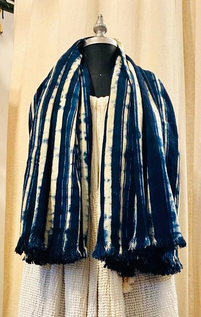 Indigo, Vintage handloomed scarf