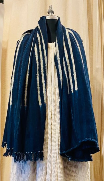 Indigo, Vintage handloomed scarf