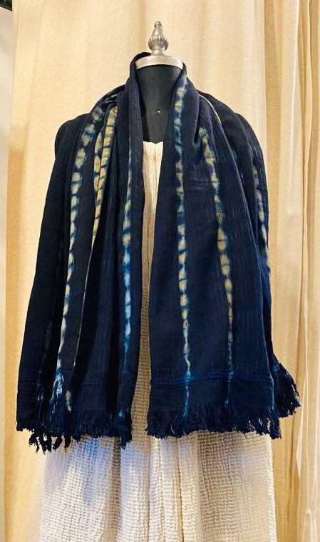 Indigo, Vintage handloomed scarf