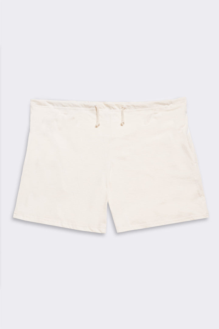 Women's Organic Drawstring Only Lounge Shorts in Natural
